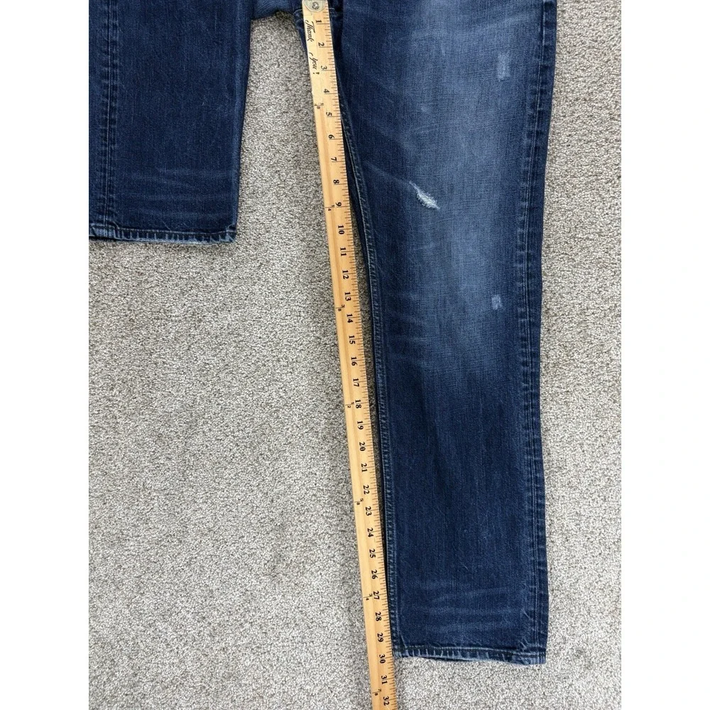 Banana Republic Slim Leg Jean in Westfall Men's 33x30‎ Blue Whiskered Distressed